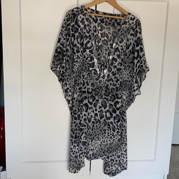 Animal print swim cover up o/s - Picture 1 of 4